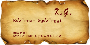 Körner Györgyi névjegykártya