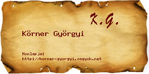 Körner Györgyi névjegykártya