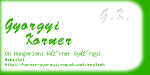 gyorgyi korner business card